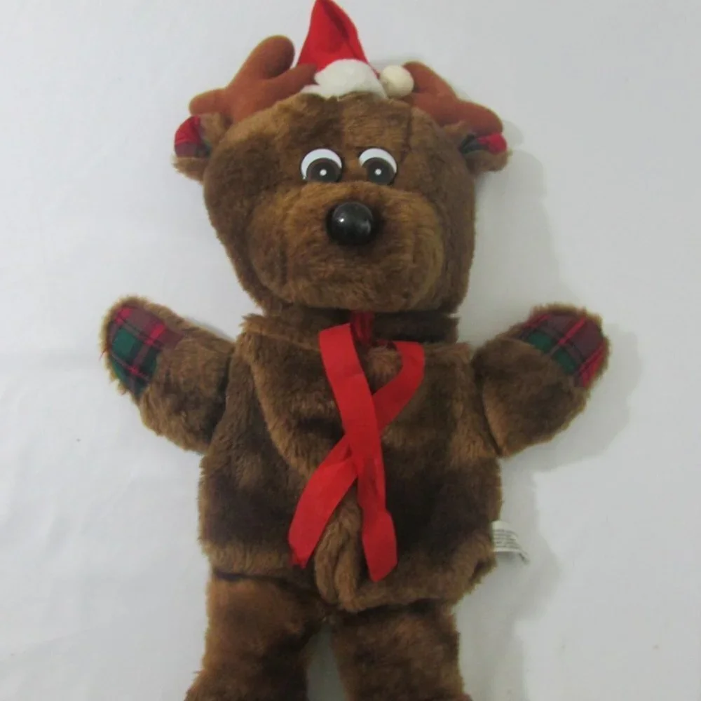 House Of Lloyd Reindeer Stocking Bag Vintage Plush